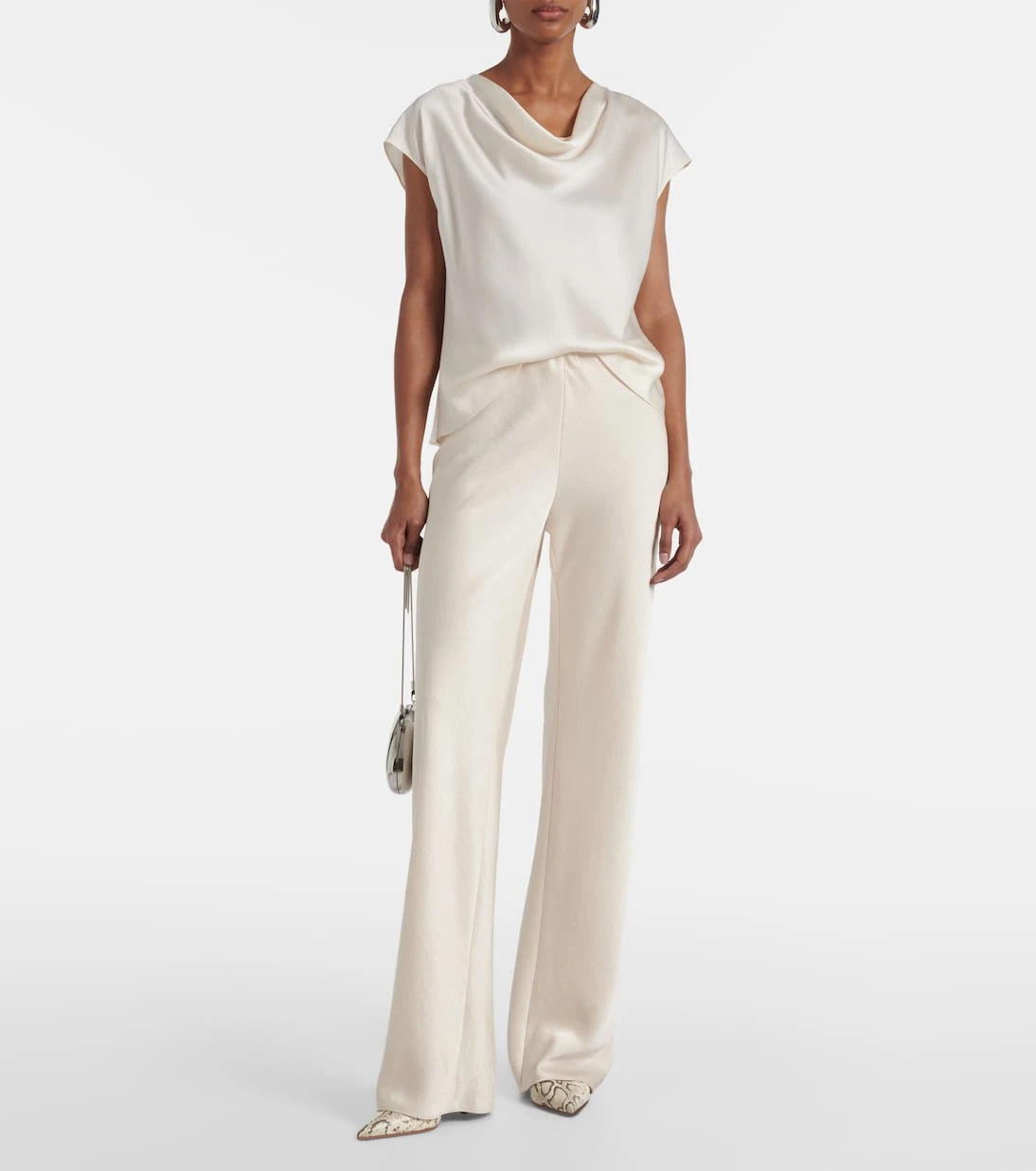 Vince - High-rise satin wide-leg pants