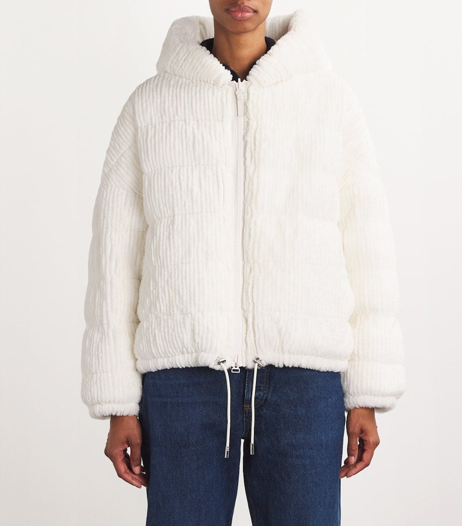White Reversible Ribbed Lambswool Jacket