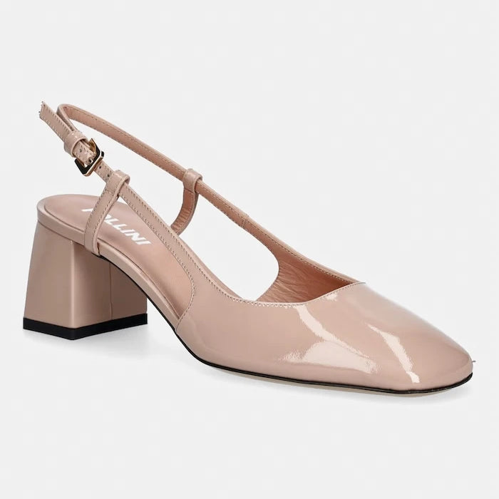 Кожени обувки с дебел ток Pollini