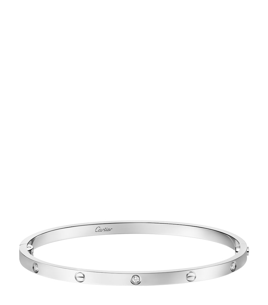 Small White Gold and Diamond LOVE Bracelet