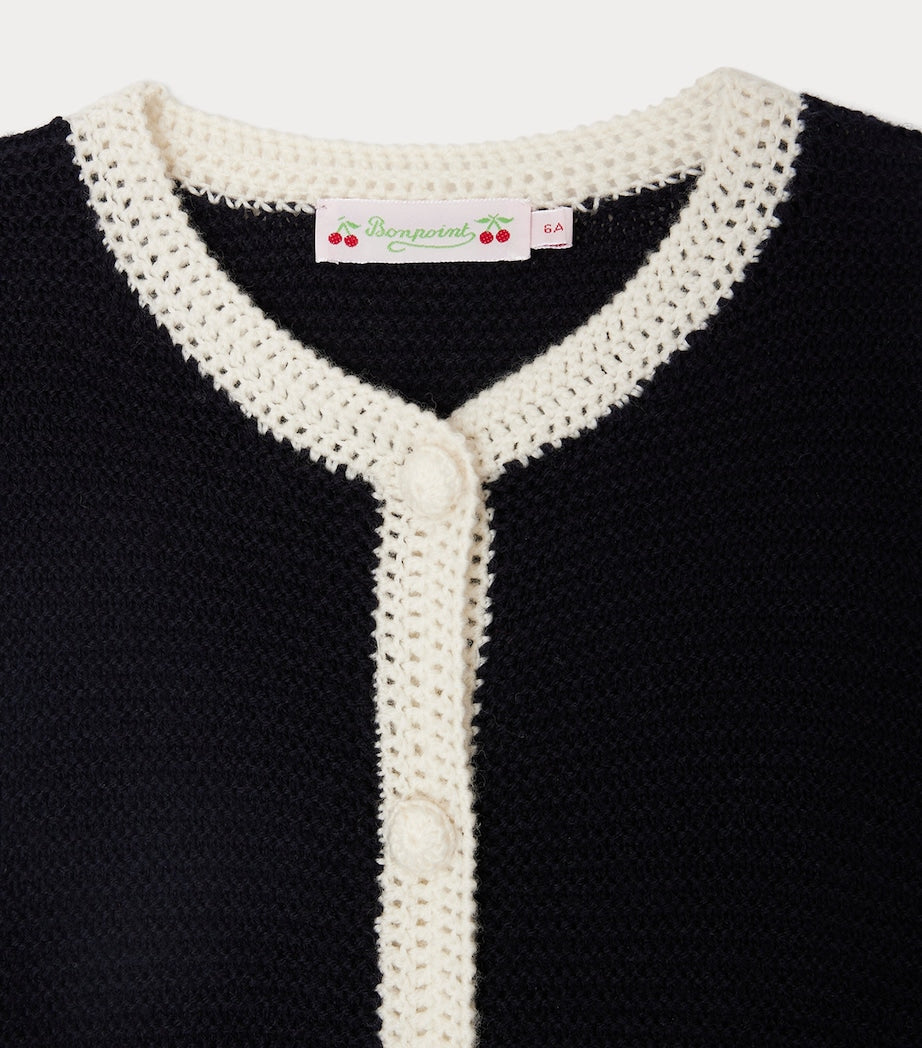 Wool Cherry-Crochet Elaia Cardigan (4-8 Years)