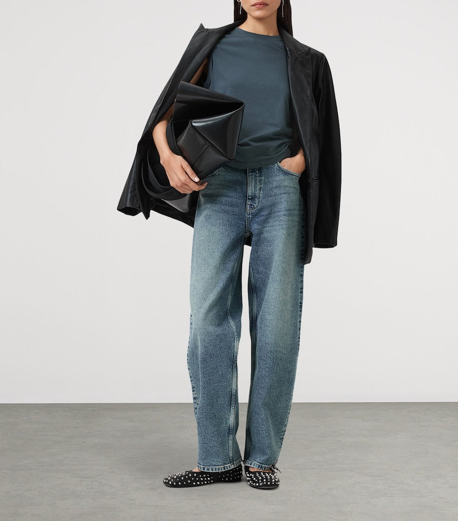 AllSaints Blue Ruched West Tank Top