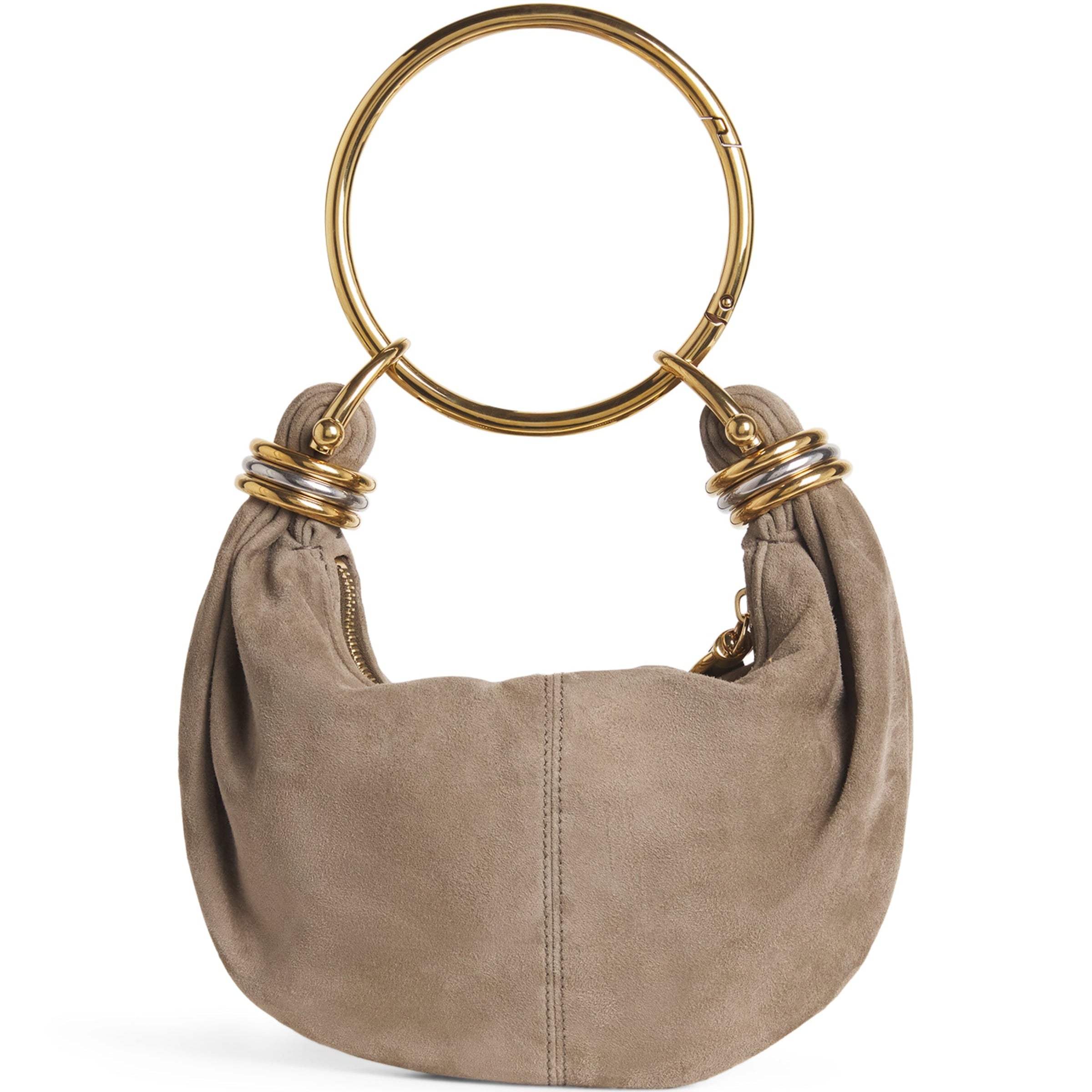 Chloé Grey Mini Suede Bracelet Hobo Bag