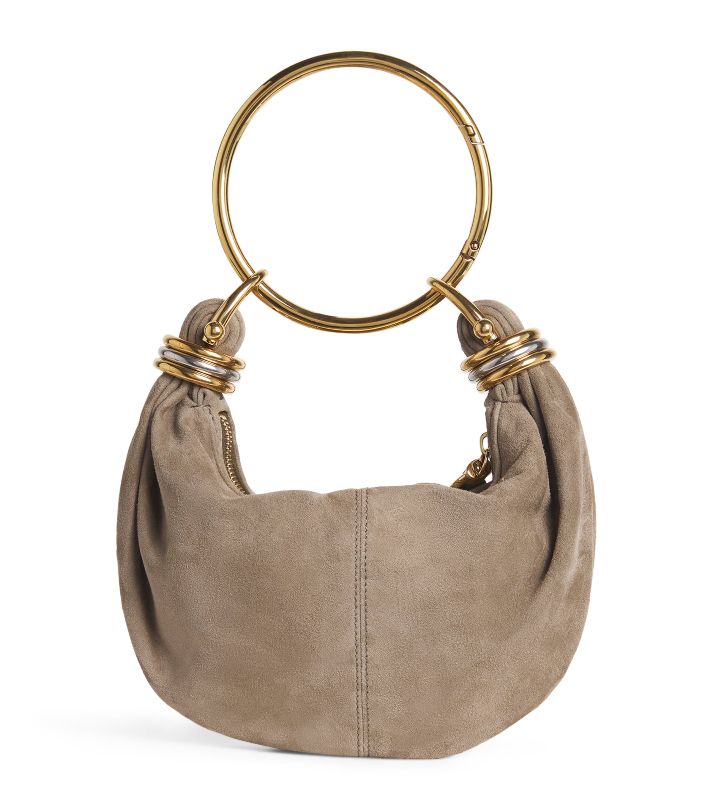 Chloé Grey Mini Suede Bracelet Hobo Bag
