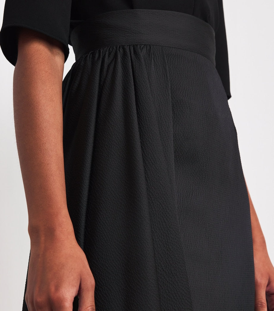 Edeline Lee Black Charmeuse Aurora Maxi Skirt