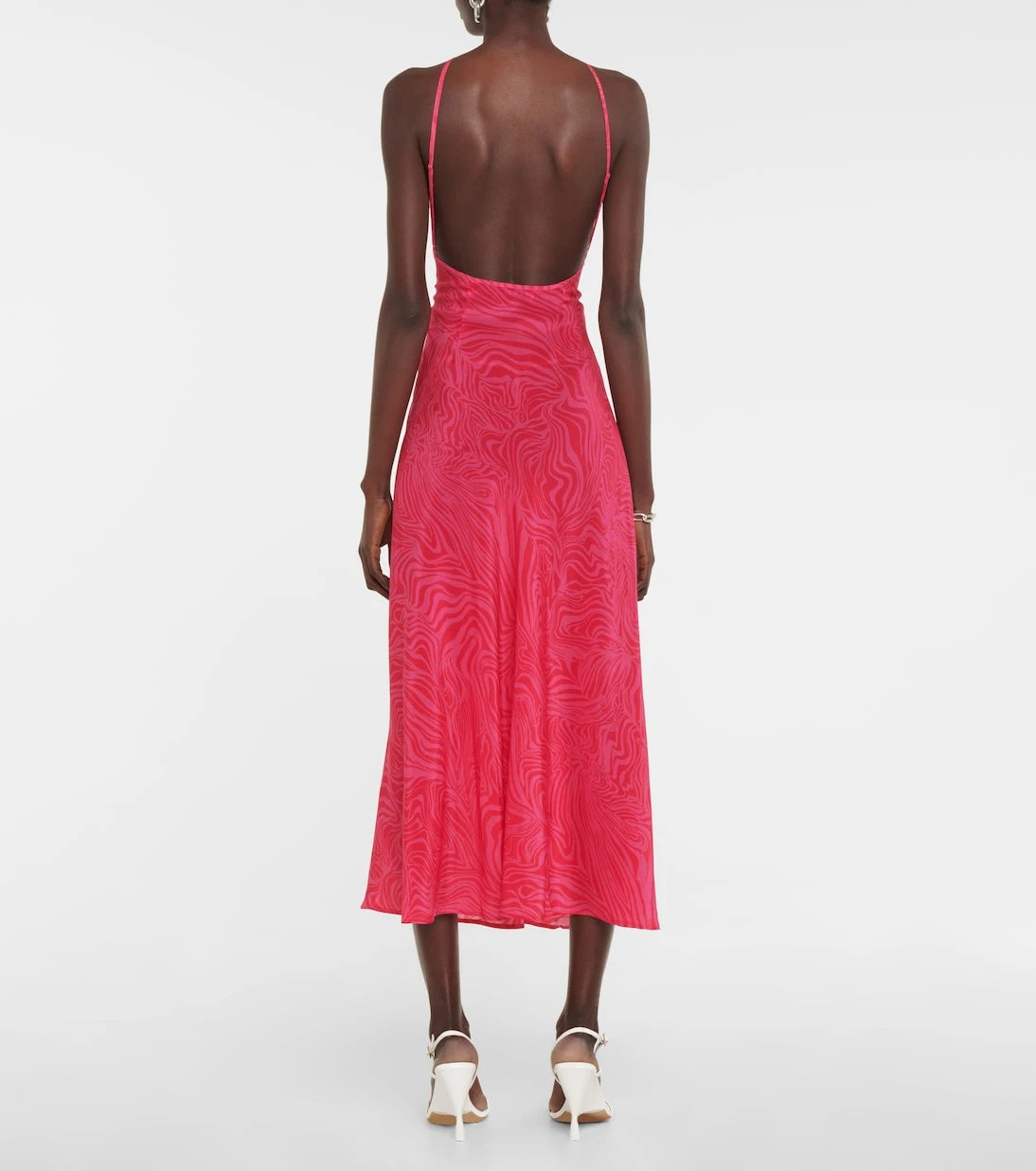Rixo - Opal silk halterneck midi dress