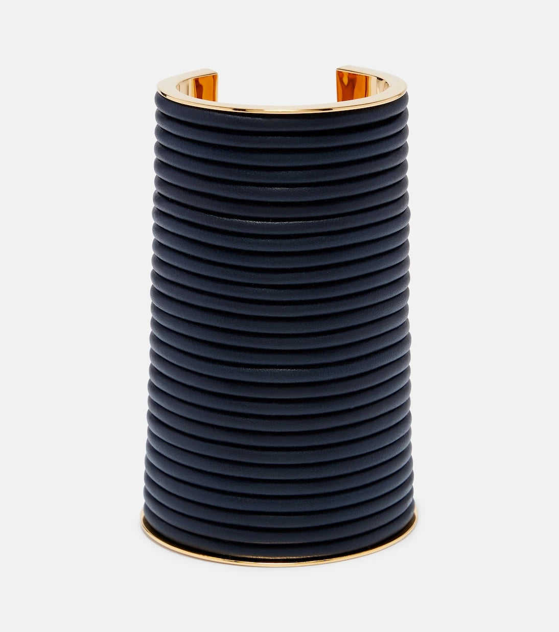 Alaïa - Leather-trimmed cuff bracelet