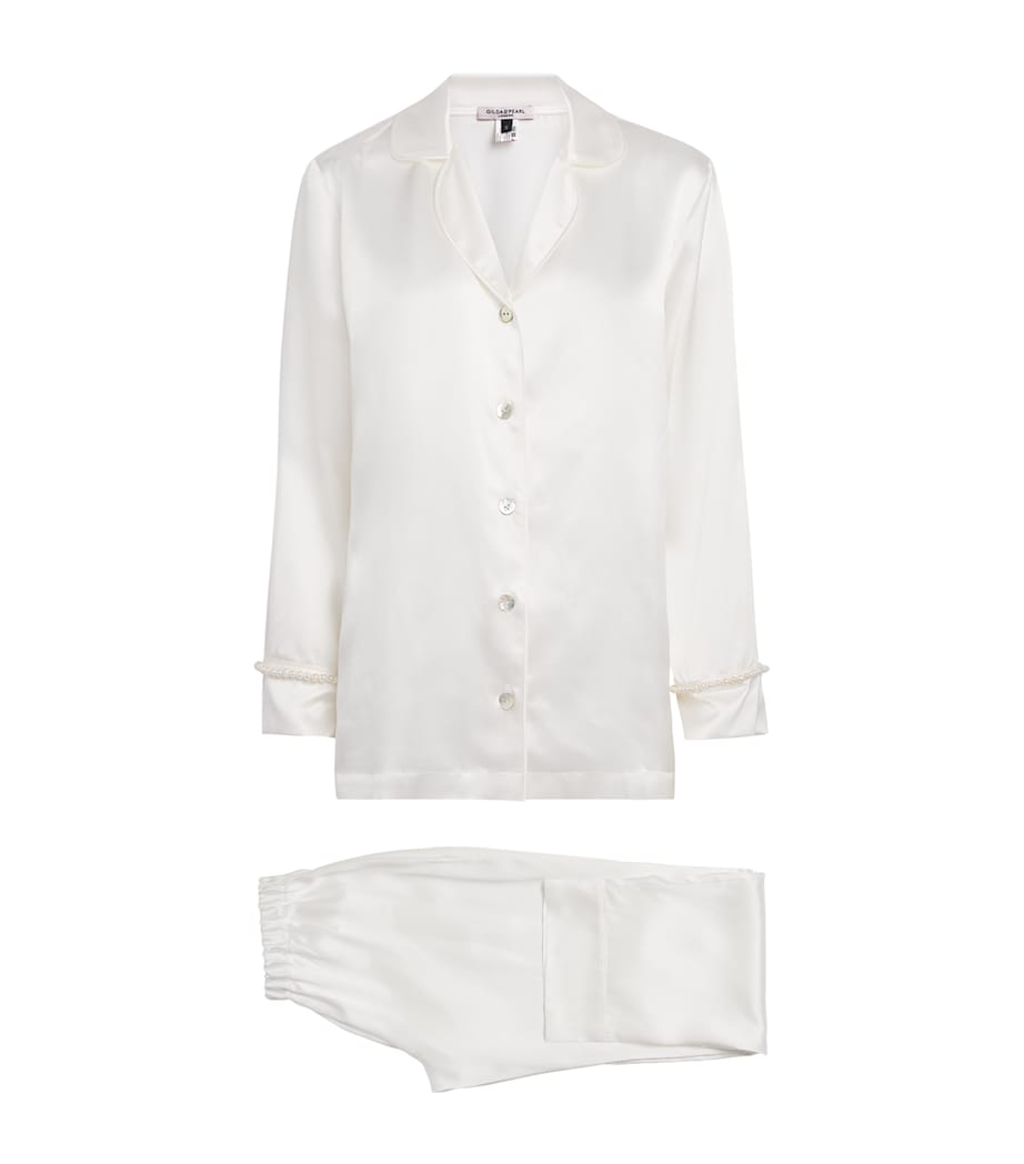 Silk Girls Love Pearls Pyjama Set IVORY