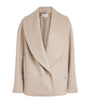 Max Mara Beige Wool Shawl-Collar Oversized Jacket