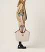 Neutral Large Canvas-Leather Ivy Tote Bag