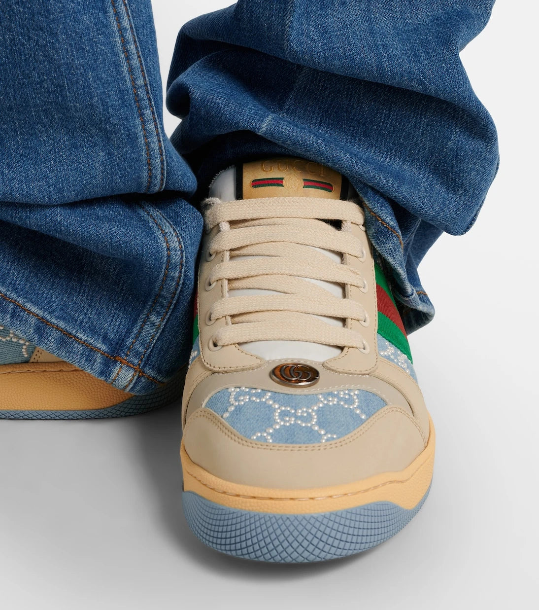 Gucci - Screener faux pearl-embellished mules