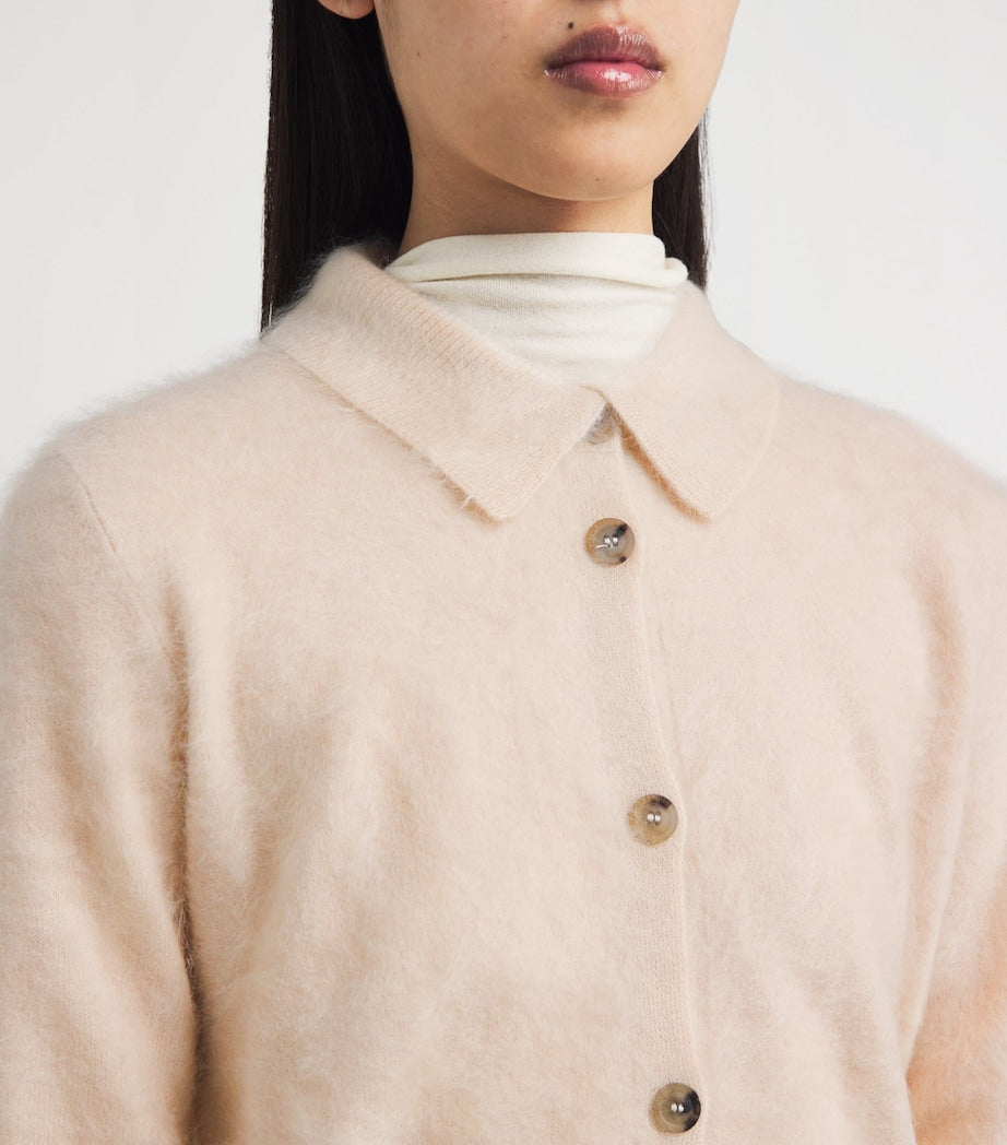 Iris Von Arnim Pink Cashmere Brushed Elyn Cardigan