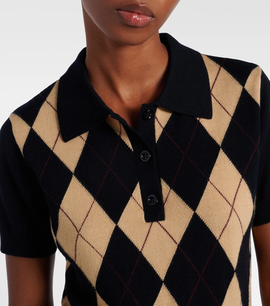 Frame - Argyle wool polo shirt