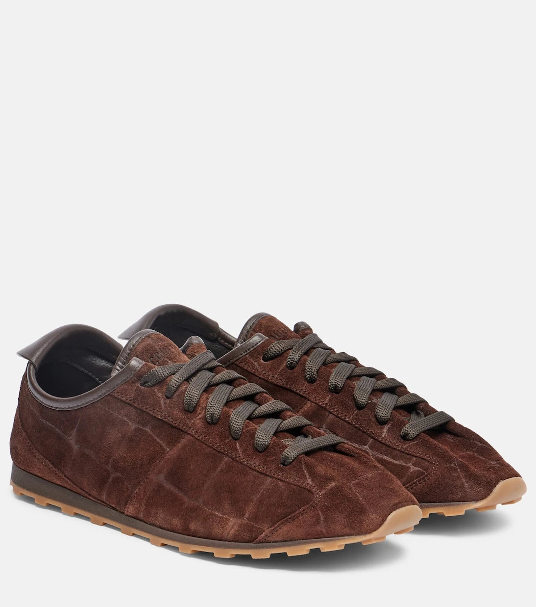 Jacquemus - Tennis croc-effect suede sneakers
