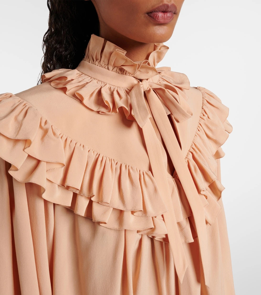 Chloé - Ruffled silk crêpe de chine blouse