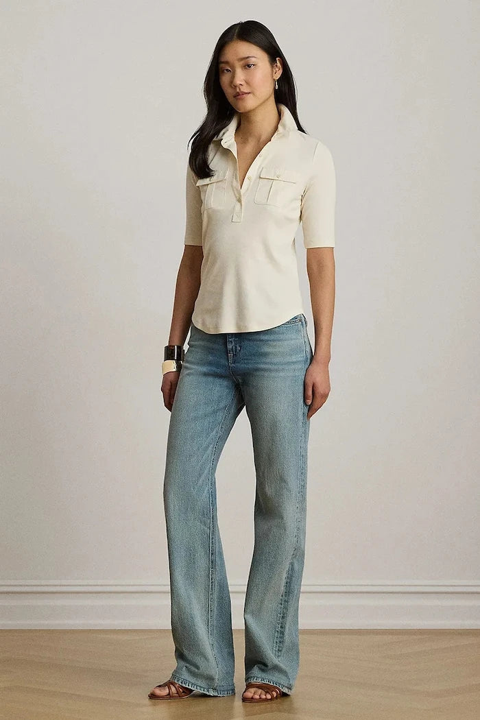 Lauren Ralph Lauren kadın pamuklu polo tişört