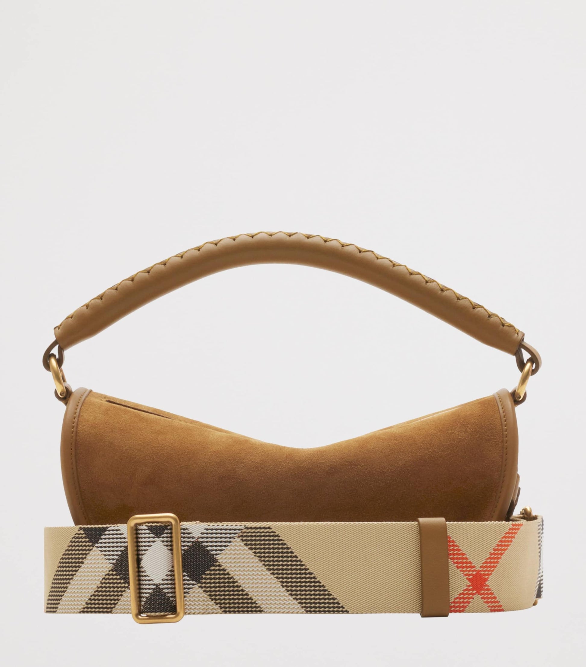 Burberry Beige Suede B Clip Shoulder Bag