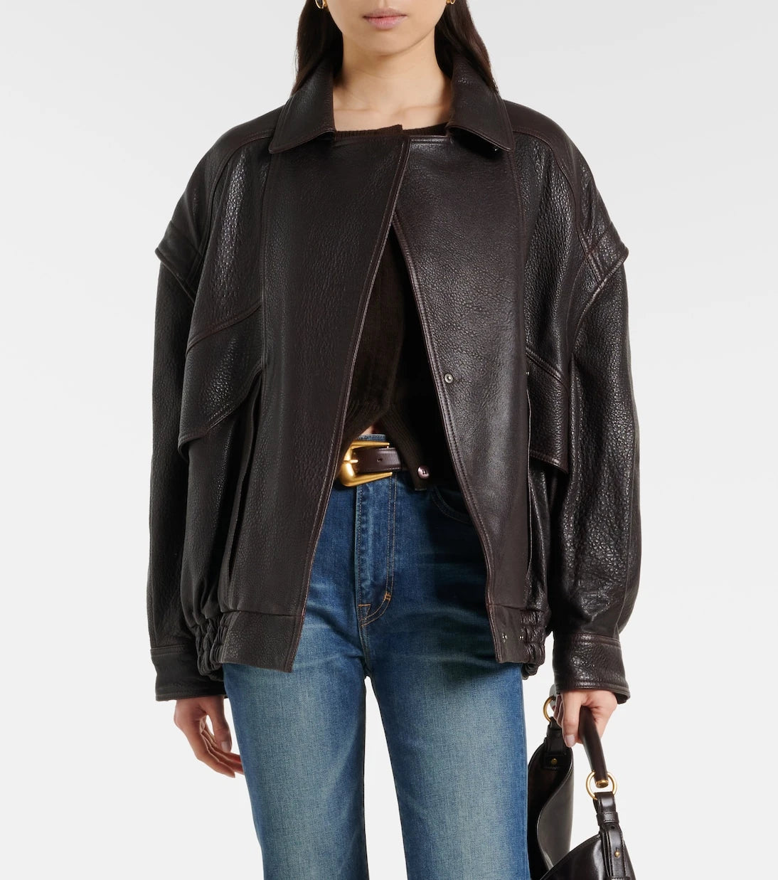 Nour Hammour - Micah leather bomber jacket