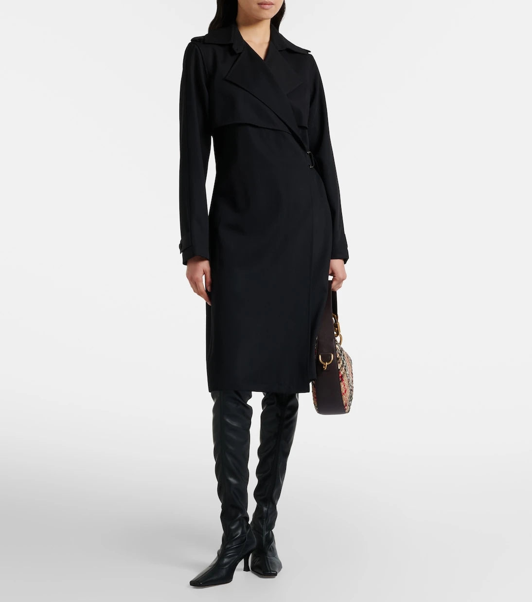 Burberry - Belted wool wrap dress