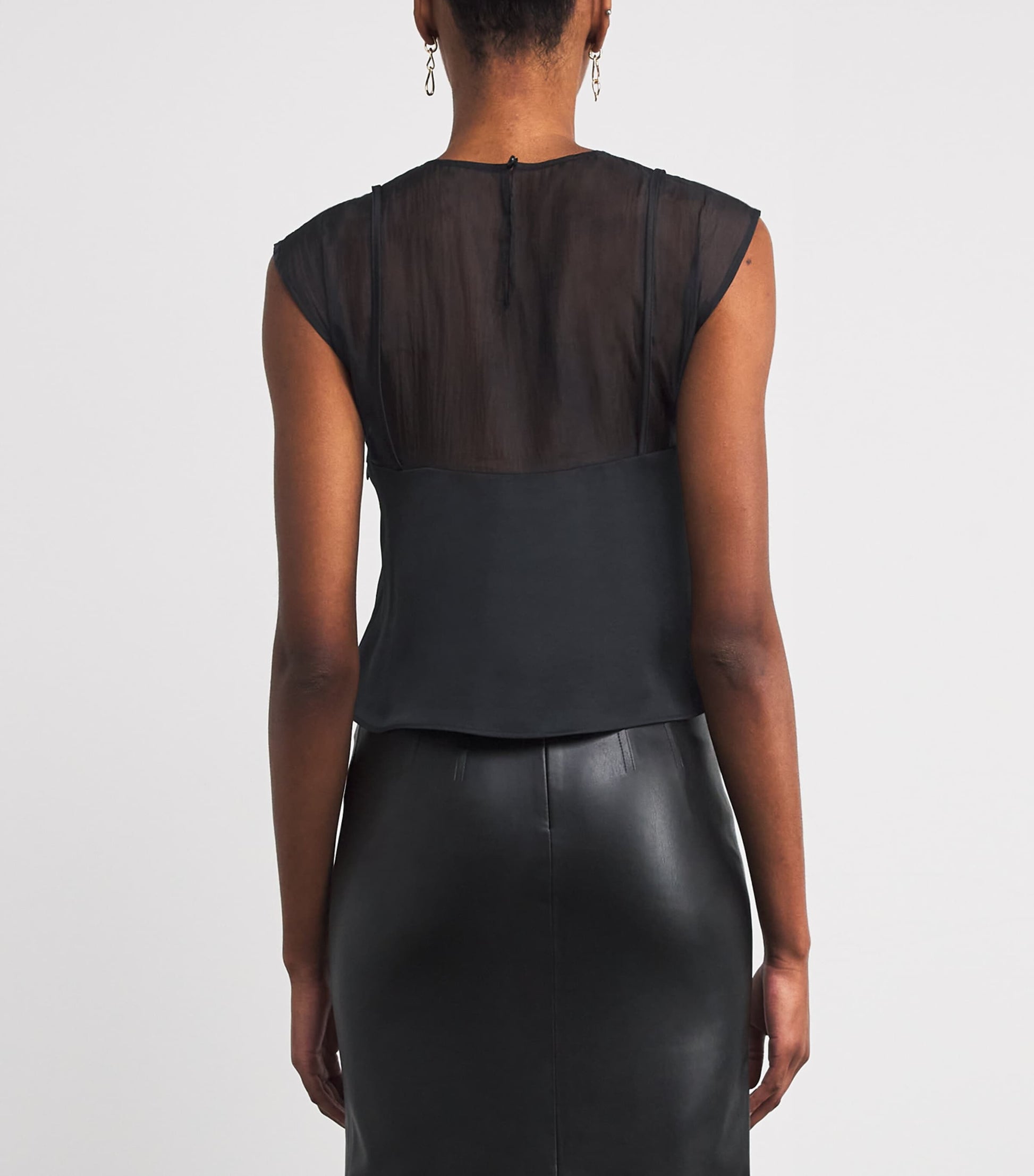 Black Satin Lace Top