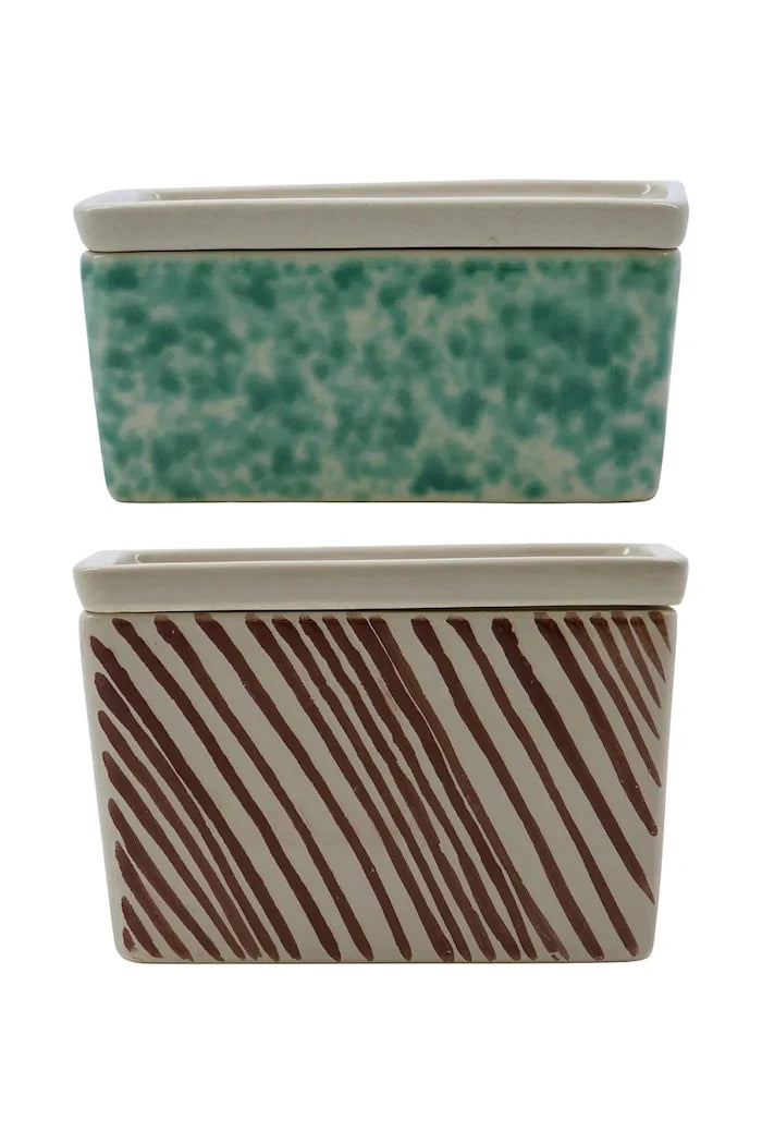 Kapaklı Saklama Kapları Seti House Doctor HDDiva 12,5 x 9 x 6 / 12,5 x 9 x 8 cm (2 Parça)