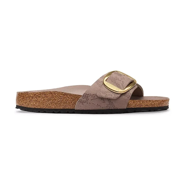 Birkenstock düz tabanlı kadın terlik Madrid Big Buckle Synthetics