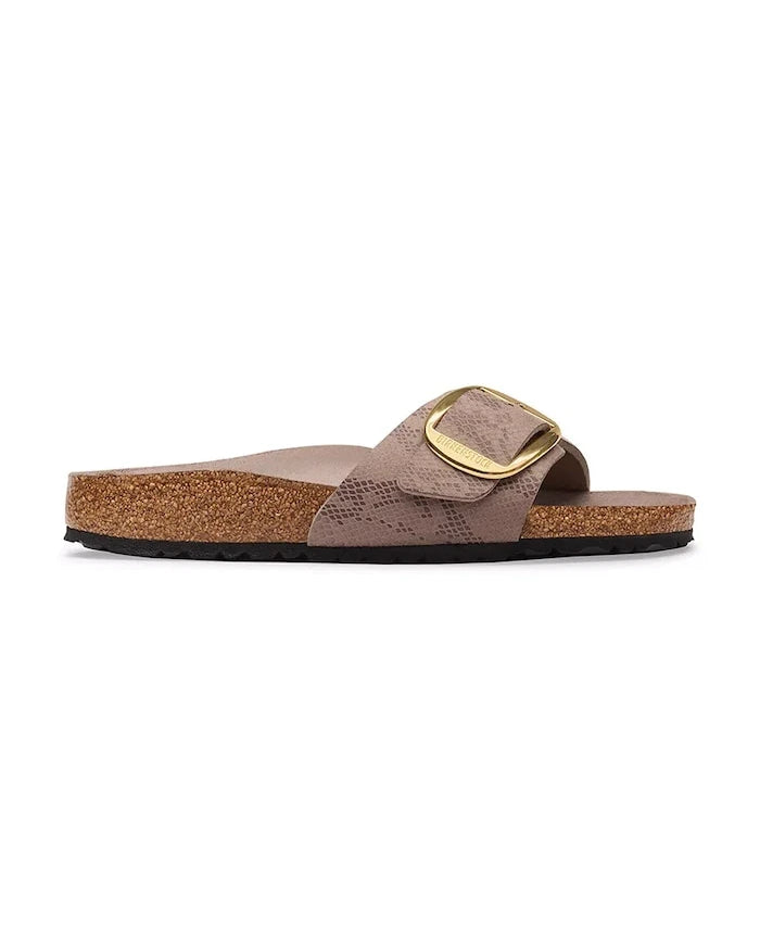 Birkenstock düz tabanlı kadın terlik Madrid Big Buckle Synthetics
