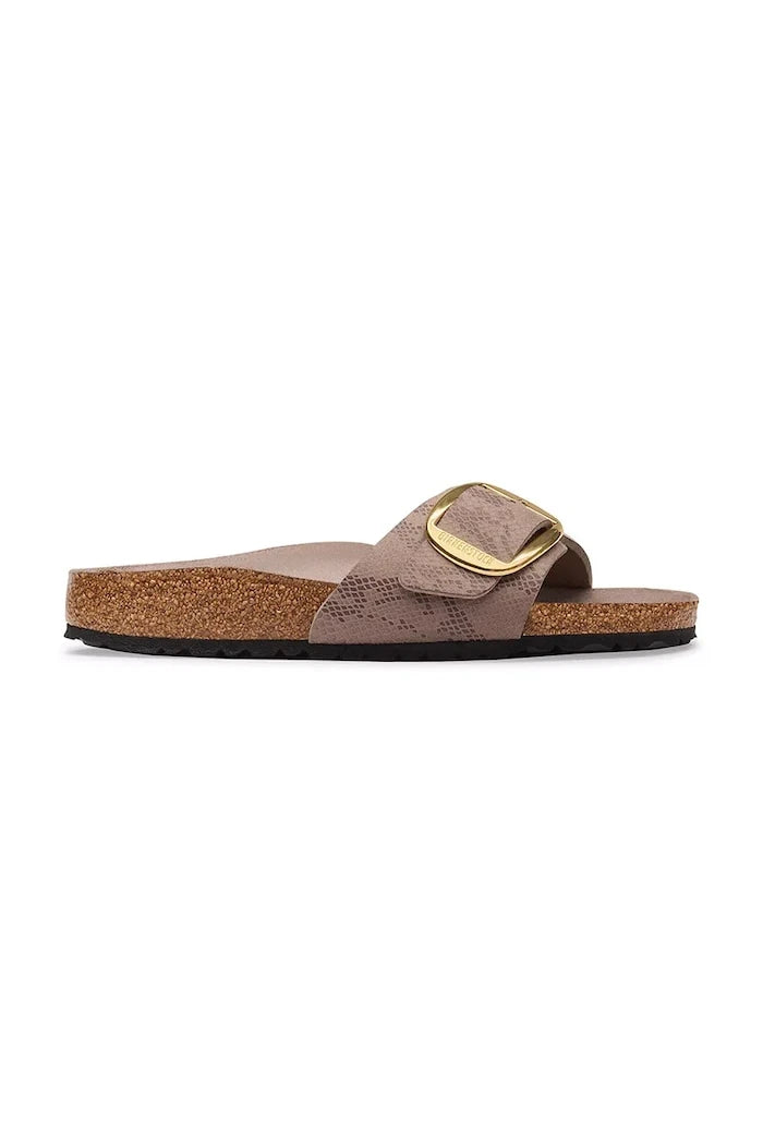 Birkenstock düz tabanlı kadın terlik Madrid Big Buckle Synthetics