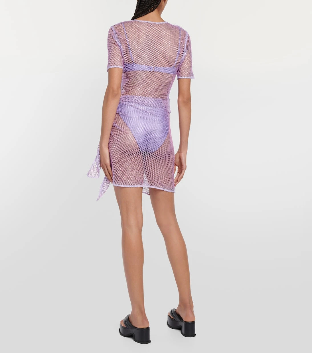 Simkhai - Electra embellished mesh cropped top