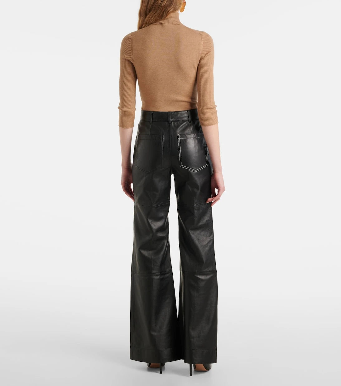 Victoria Beckham - Alina high-rise leather bootcut pants