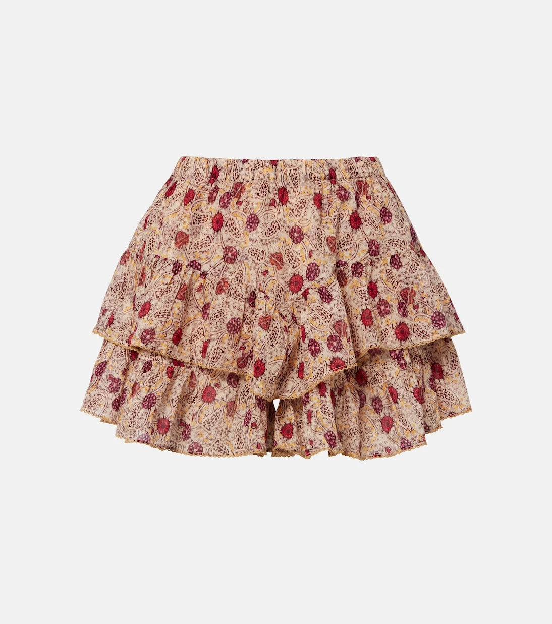Marant Etoile - Jocadia floral ruffled cotton shorts