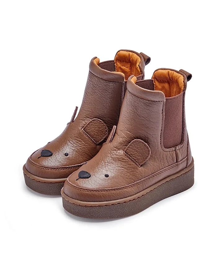 Бебешки кожени обувки Donsje Thudo Classic Boots Bear