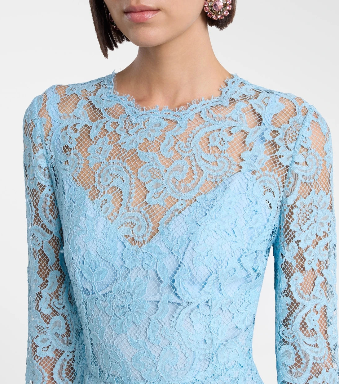 Dolce&Gabbana - Cotton-blend lace cocktail dress