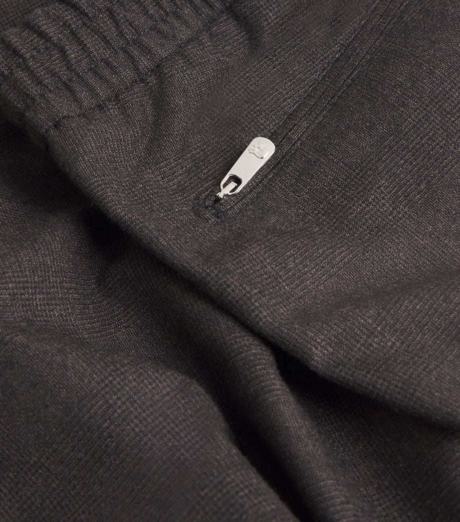 Marco Pescarolo Wool Micro-Check Drawstring Trousers