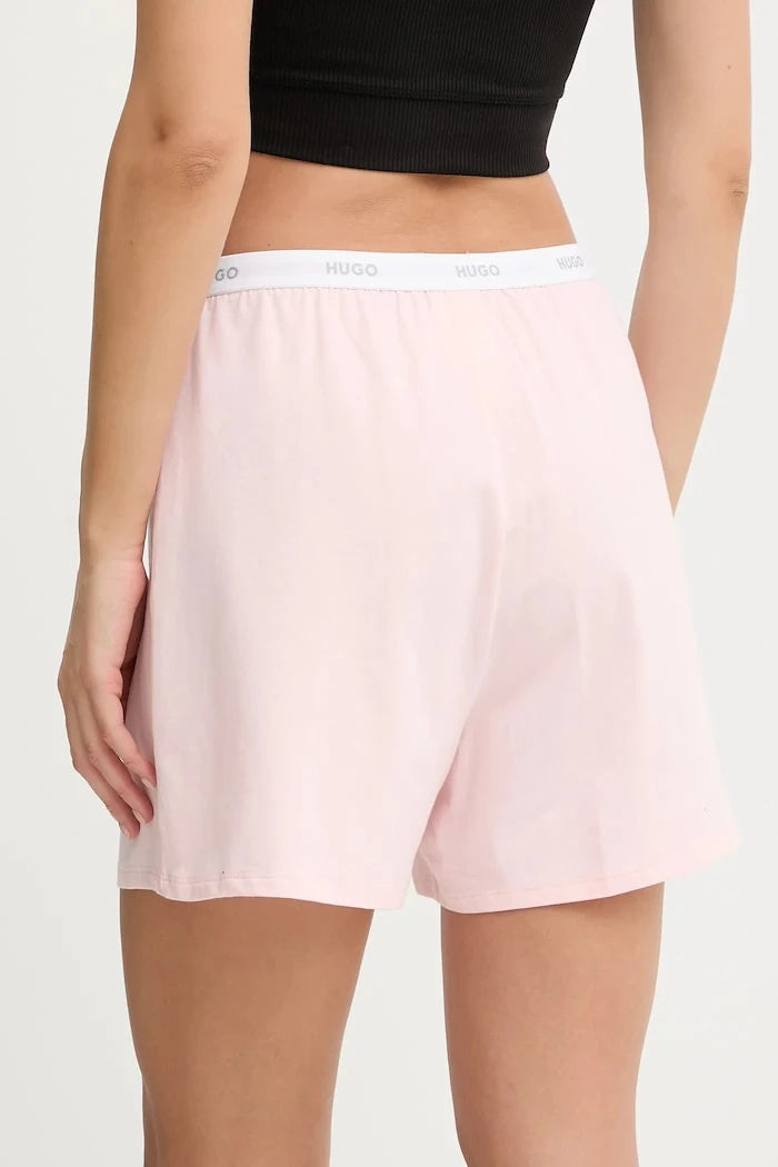Pamuklu elastanlı kadın kısa pijama altı HUGO ID SHORTS