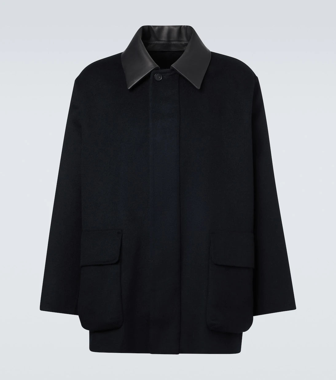 Auralee - Leather-trimmed cashmere blouson jacket