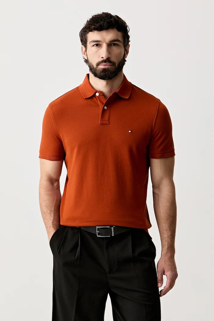 Tommy Hilfiger erkek pamuk elastan polo yaka tişört