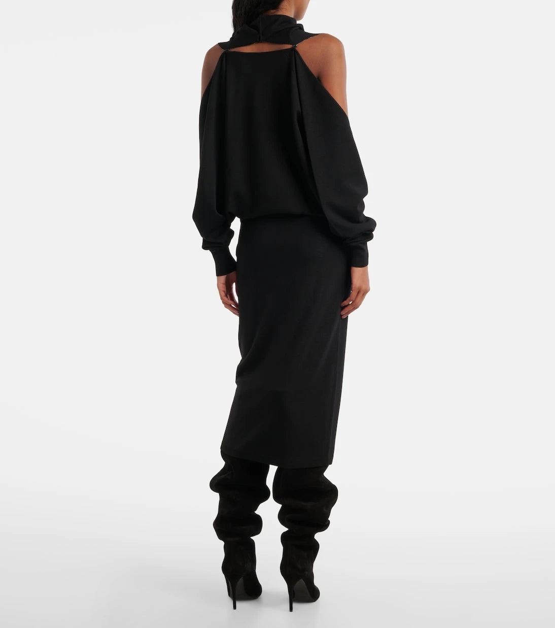 Alaïa - Pencere Detaylı midi elbise