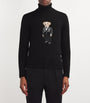 Ralph Lauren Purple Label Black Rollneck Polo Bear Sweater
