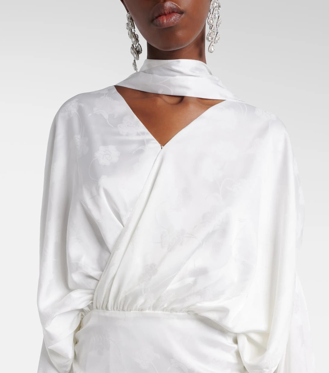Rotate - Bridal scarf-detail satin minidress