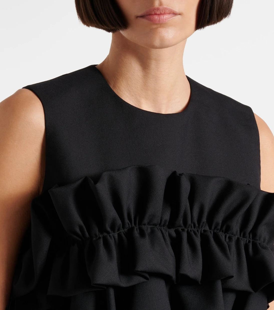 Noir Kei Ninomiya - Ruffled wool top