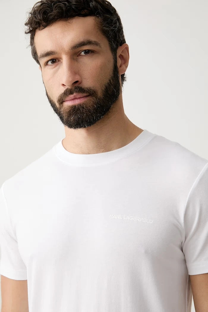 Karl Lagerfeld erkek basic pamuklu elastanlı tişört 2'li