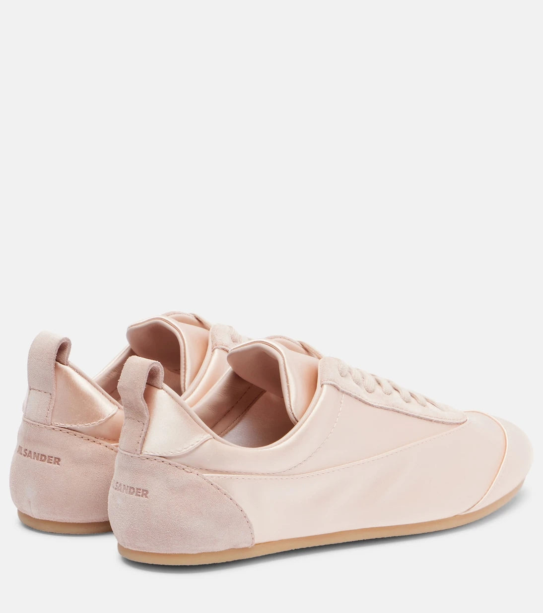 Jil Sander - Floor suede-trimmed satin sneakers