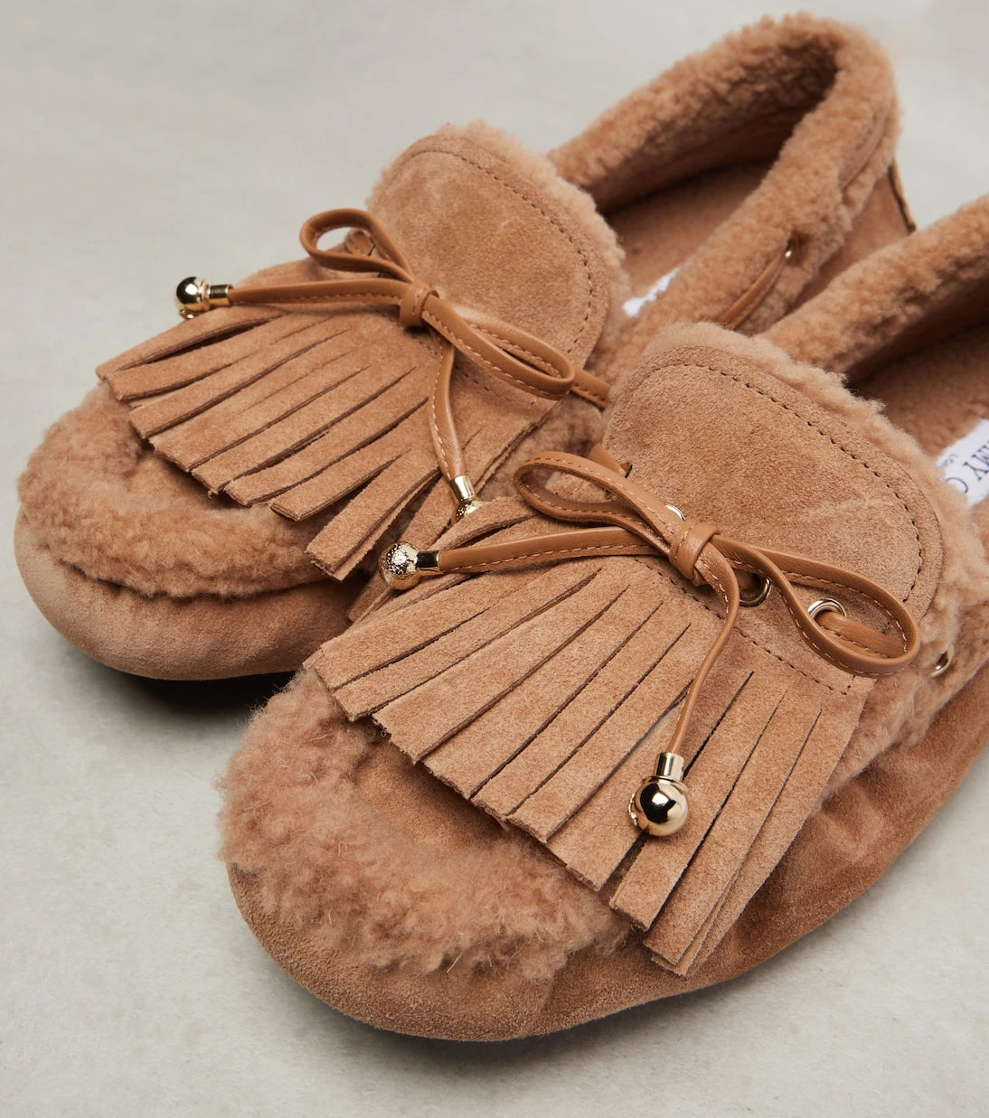 Jimmy Choo - Manon F shearling-lined suede boat shoes