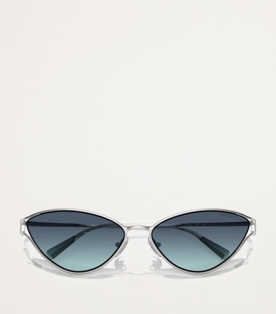 Tiffany & Co. Silver Metal Cat Eye Sunglasses