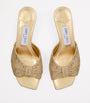 Gold Annika Monogrammed Heeled Mules 35