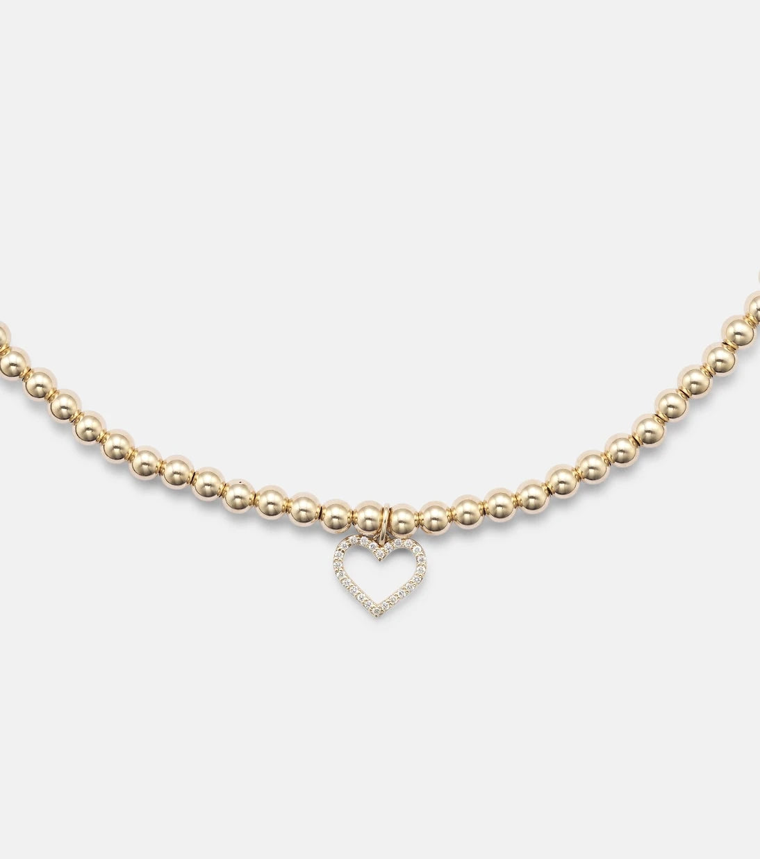 Sydney Evan - Open Heart 14kt gold choker with diamonds