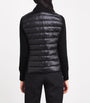 Moncler Black Knitted-Sleeve Quilted Cardigan