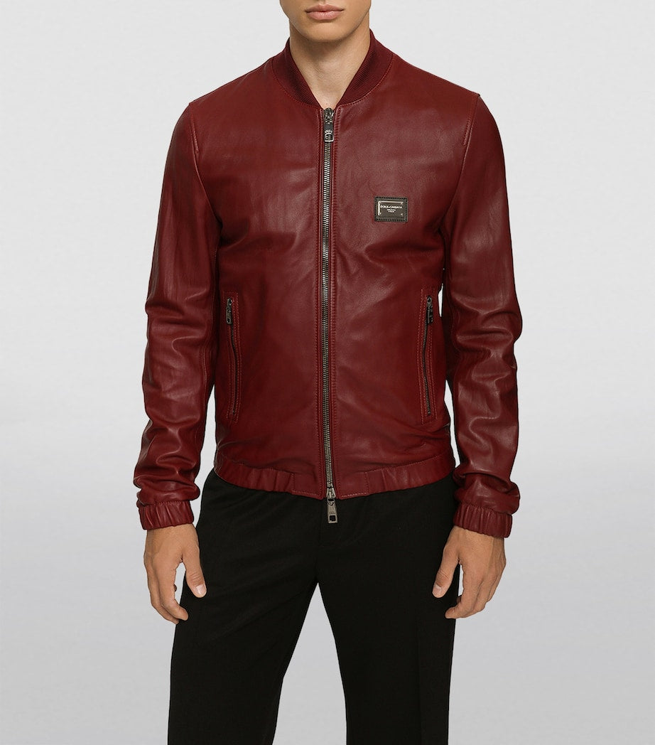 Dolce & Gabbana Multi Leather Bomber Jacket