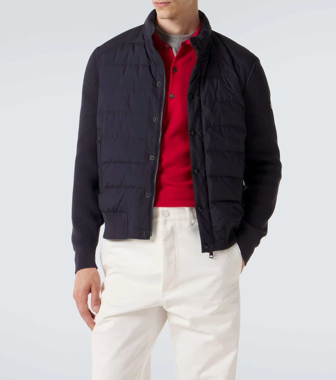 Moncler - Down-paneled cotton-blend cardigan